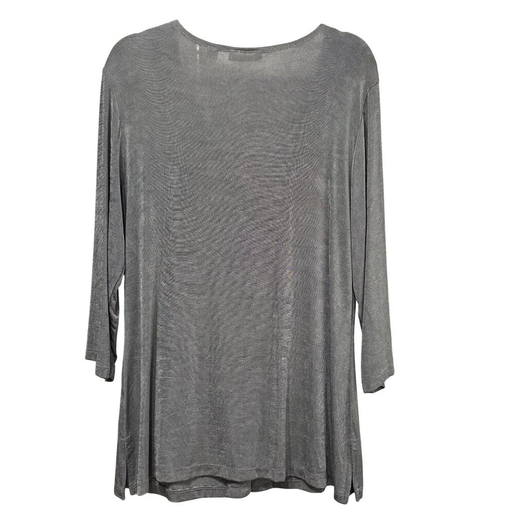 Coldwater Creek Gray Open Cardigan Size L (14-16) Made In USA - Picture 3 of 6